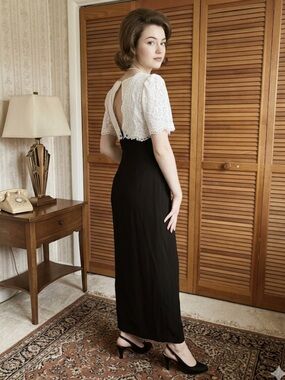 chinese dress ladies Vintage New With Tags (Deadstock) Jessica McClintock White Gown with B –  Amorin Vintage